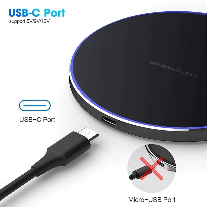 30W Wireless Charger Pad for Iphone 15 14 13 12 Pro Max X Samsung Xiaomi Phone Qi Chargers Induction Fast Charging Dock Station