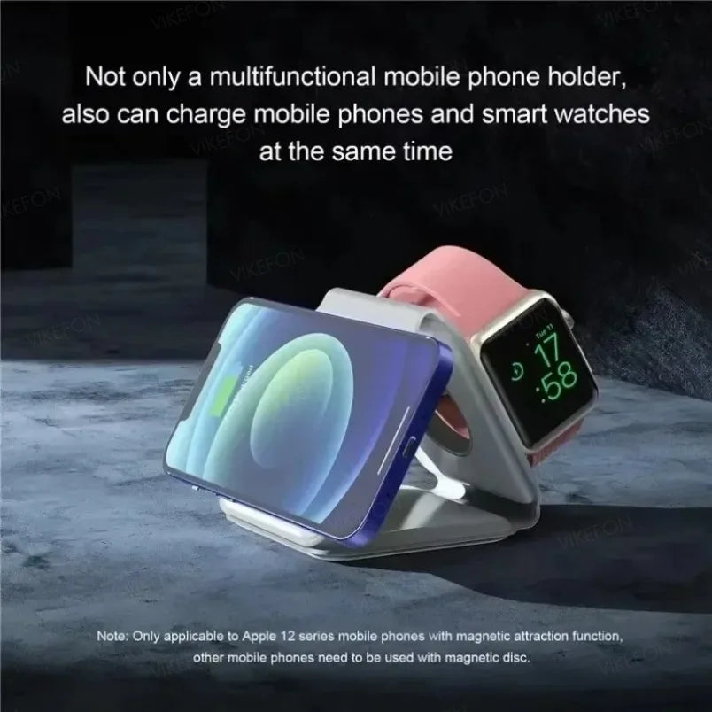 Foldalble Magnetic Wireless Charger Pad 3 in 1 Fast Charging Station for Iphone 15 14 13 12 Pro Max Apple Watch 8 7 6 Airpods